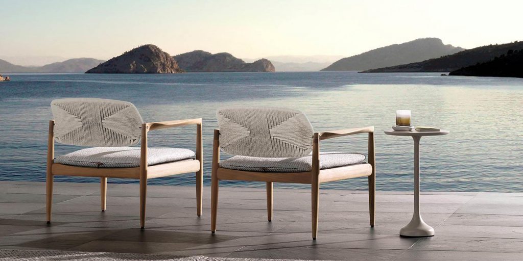 Belt Cord Outdoor Lounge Armchair, Minotti